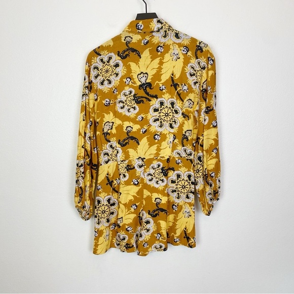 The Odells Rocco Romper in Suntan Multi Long Sleeve Linen Blend - Picture 6 of 8